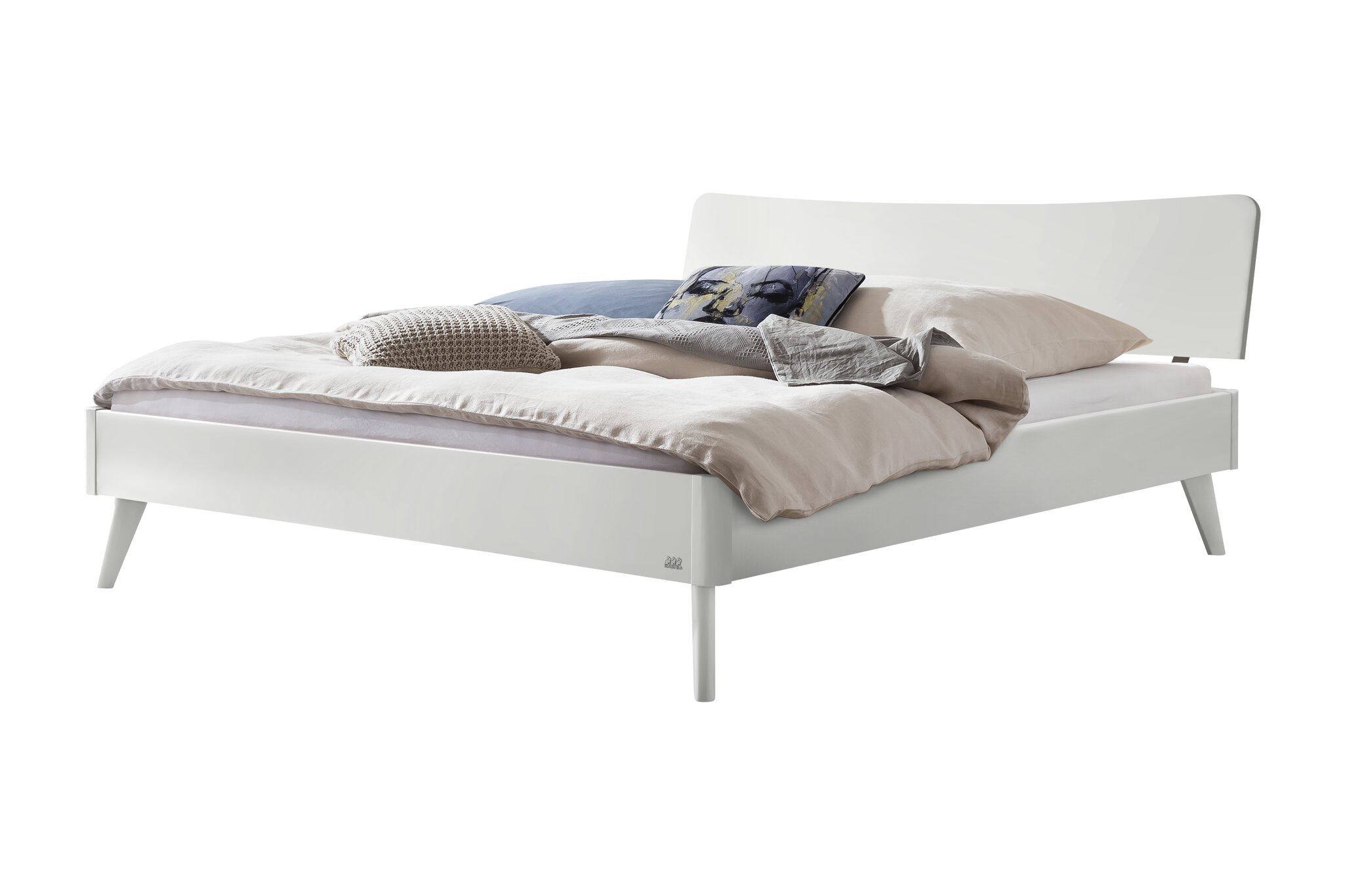 Holzbett HASENA CALUSO 140X200cm Höhe 25cm Buche Buche weiß