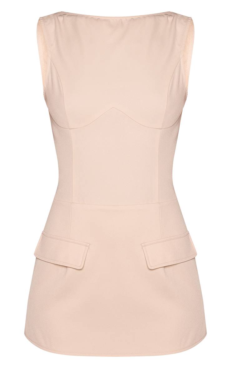 Amande Combinaison-short Tall À Détails Poches Tissée