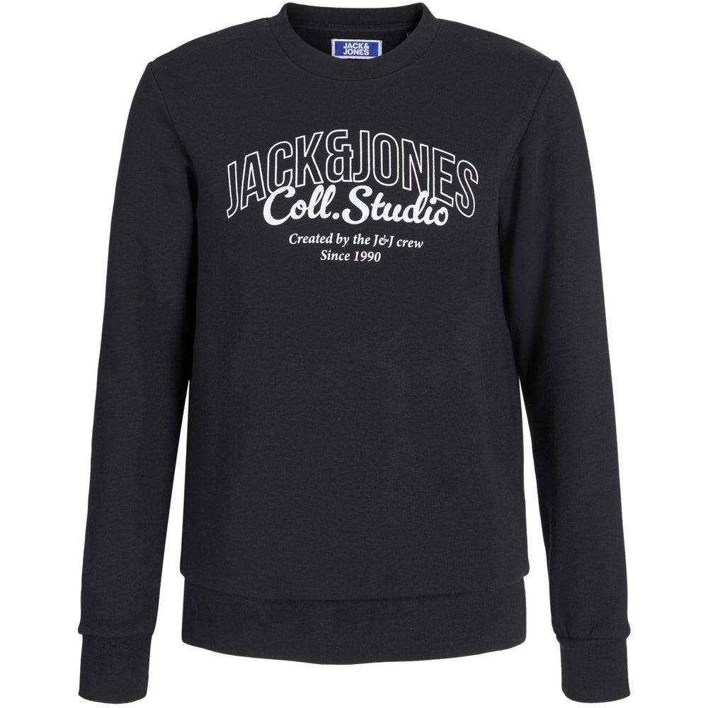 Køb Jack & Jones Junior Black Big Print Jjmakoto Sweat Crew Neck Jnr