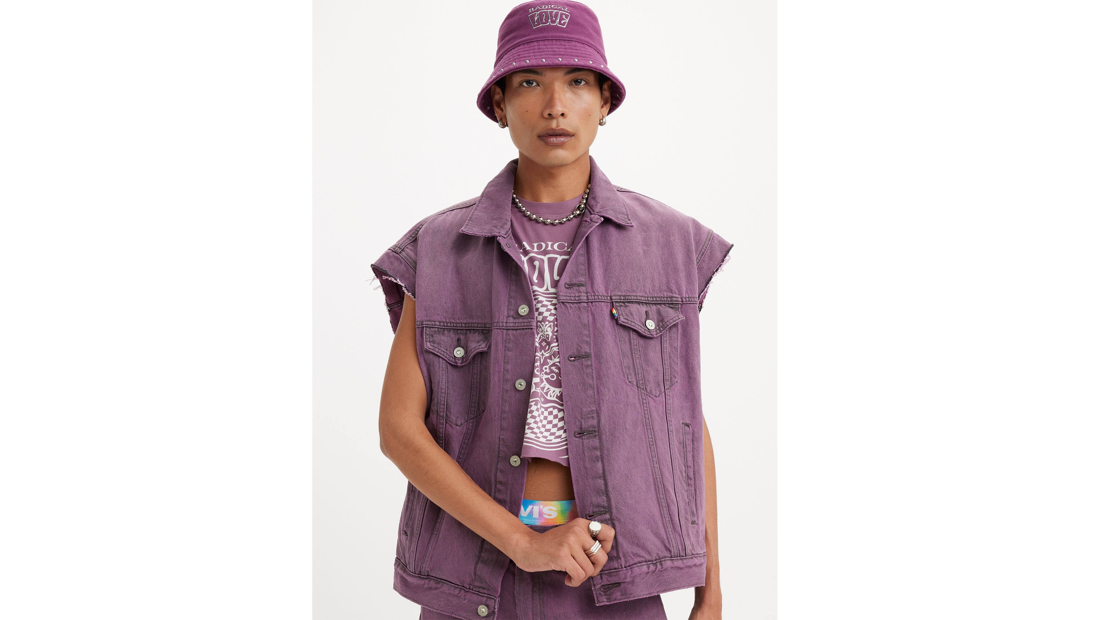 Trucker sans manches Liberation - Purple Worn In - Violet