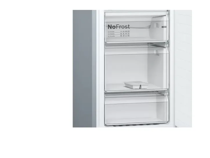 Bosch Serie | 2 KGN34NLEB - Køleskab/fryser - bund-fryser - bredde: 60 cm - dybde: 66 cm - højde: 186 cm - 300 liter - Klasse E - inox-look