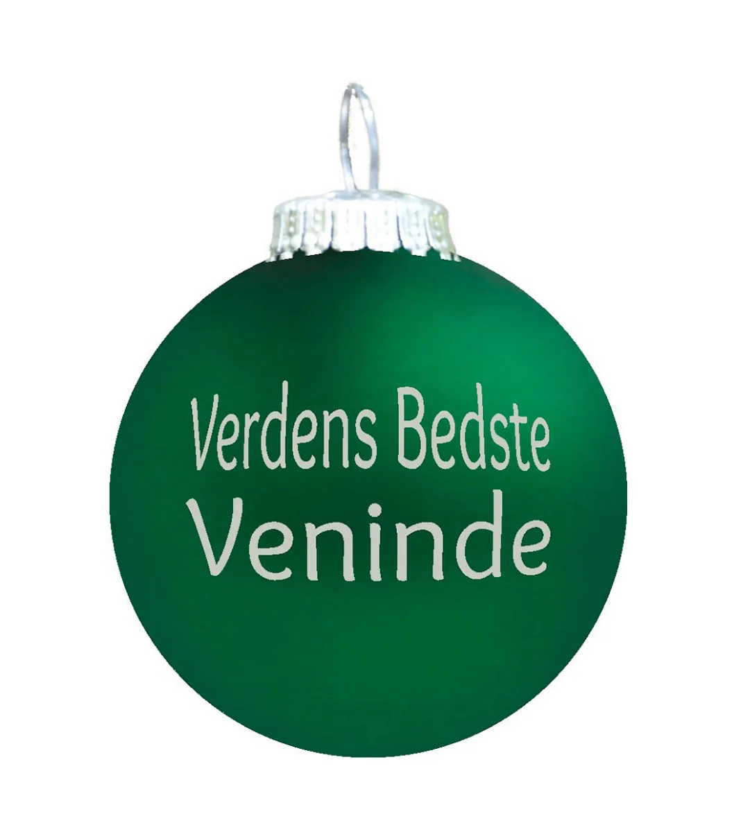 Rolsted Copenhagen  Verdens Bedste Veninde julekugle - grøn mat