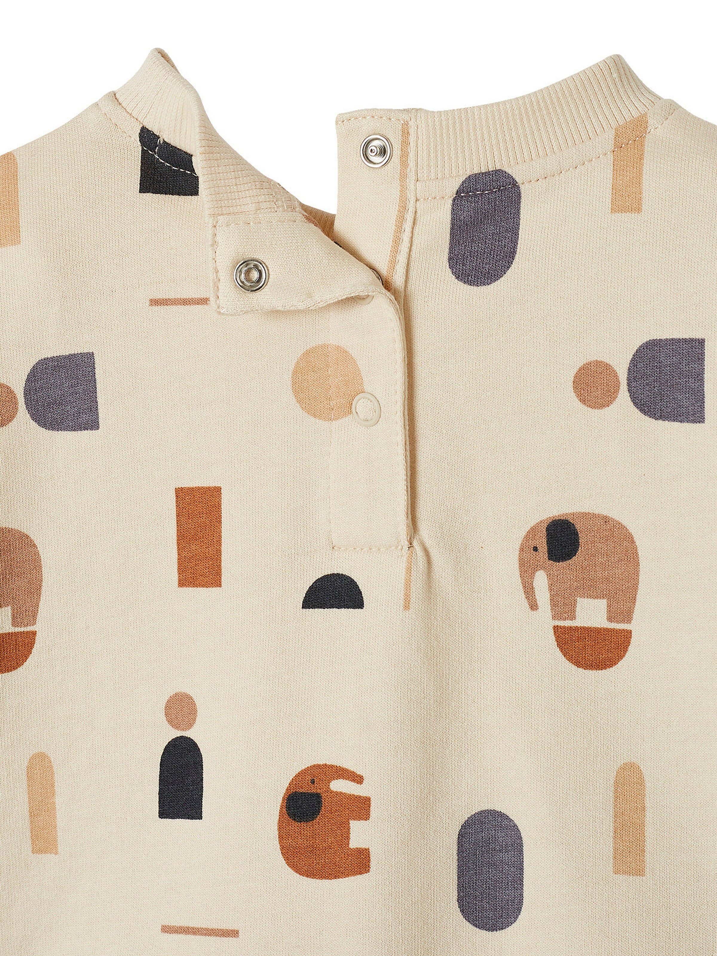 Vertbaudet Baby Sweatshirt mit Kängurutasche hellbeige bedruckt