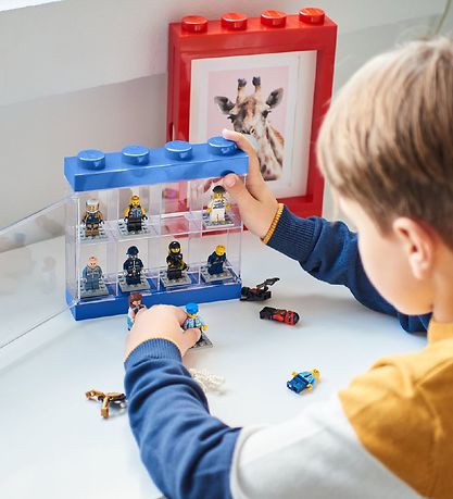 LEGO? Storage Minifigur Display - 8 Rum - 19 cm - Blå