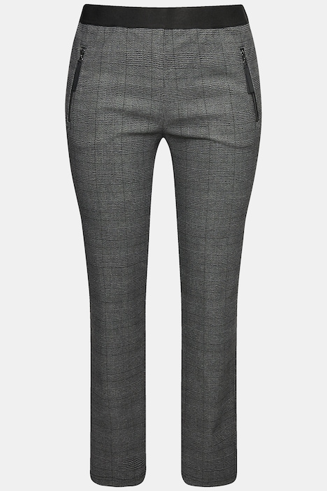 Karohose, konisches Bein, Elastikbund, Zipptaschen
