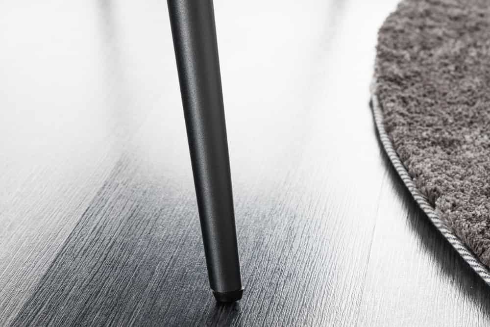 Design Sitzbank BOUTIQUE 100cm hellgrau Cord schwarze Metallbeine