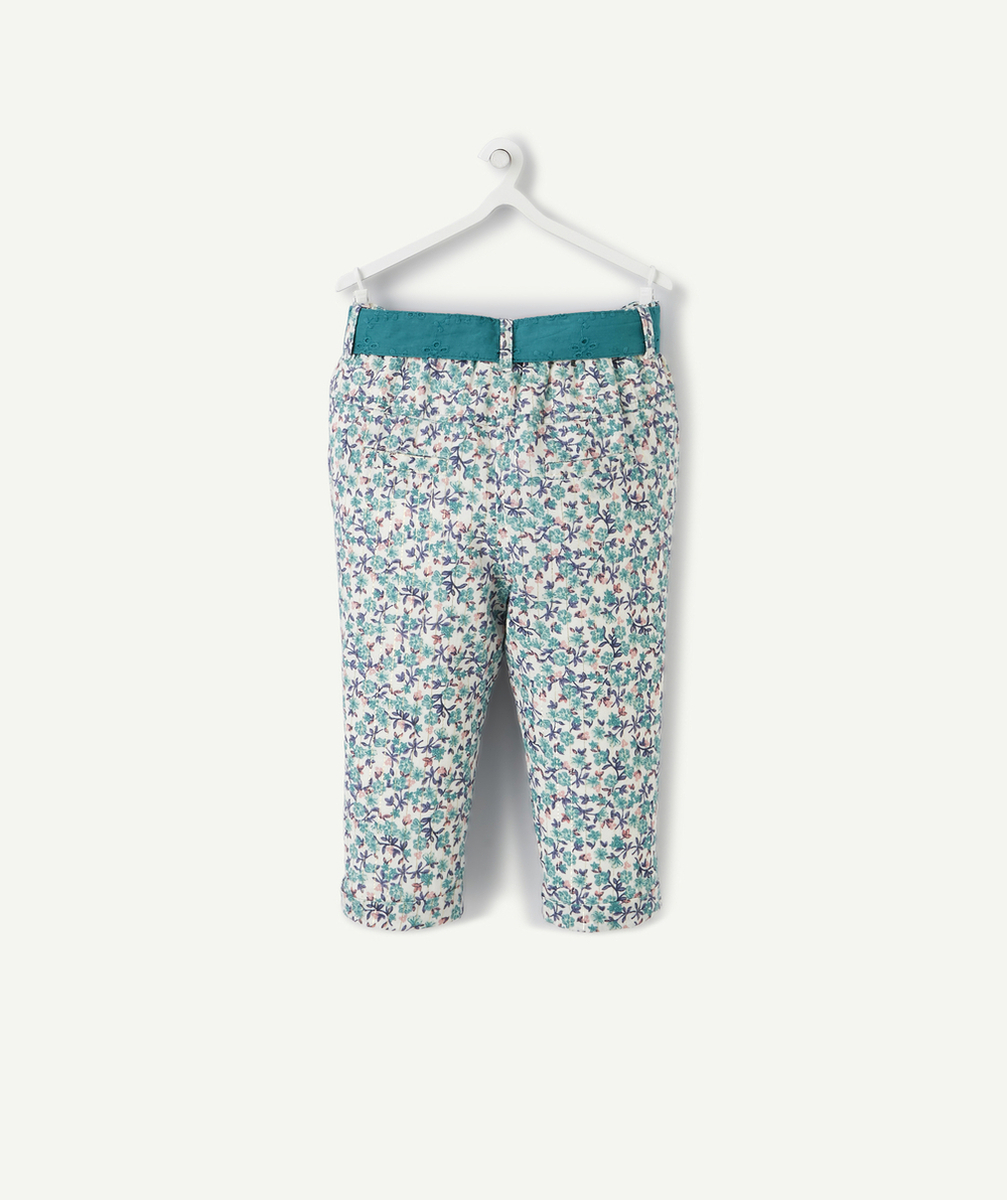 LE PANTALON FLUIDE FLEURI AVEC CEINTURE EN BRODERIE ANGLAISE