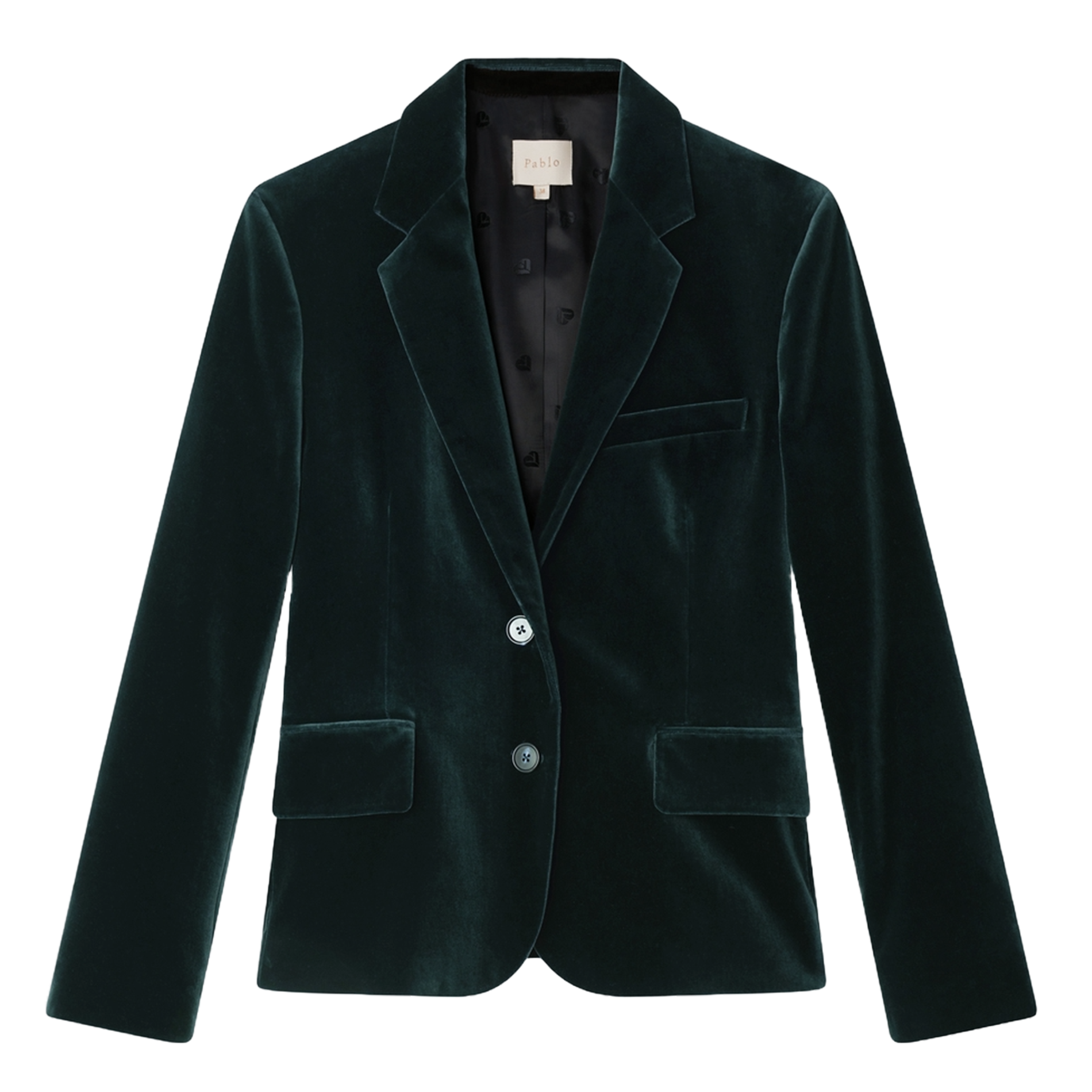 Veste de tailleur en velours de coton | Vert