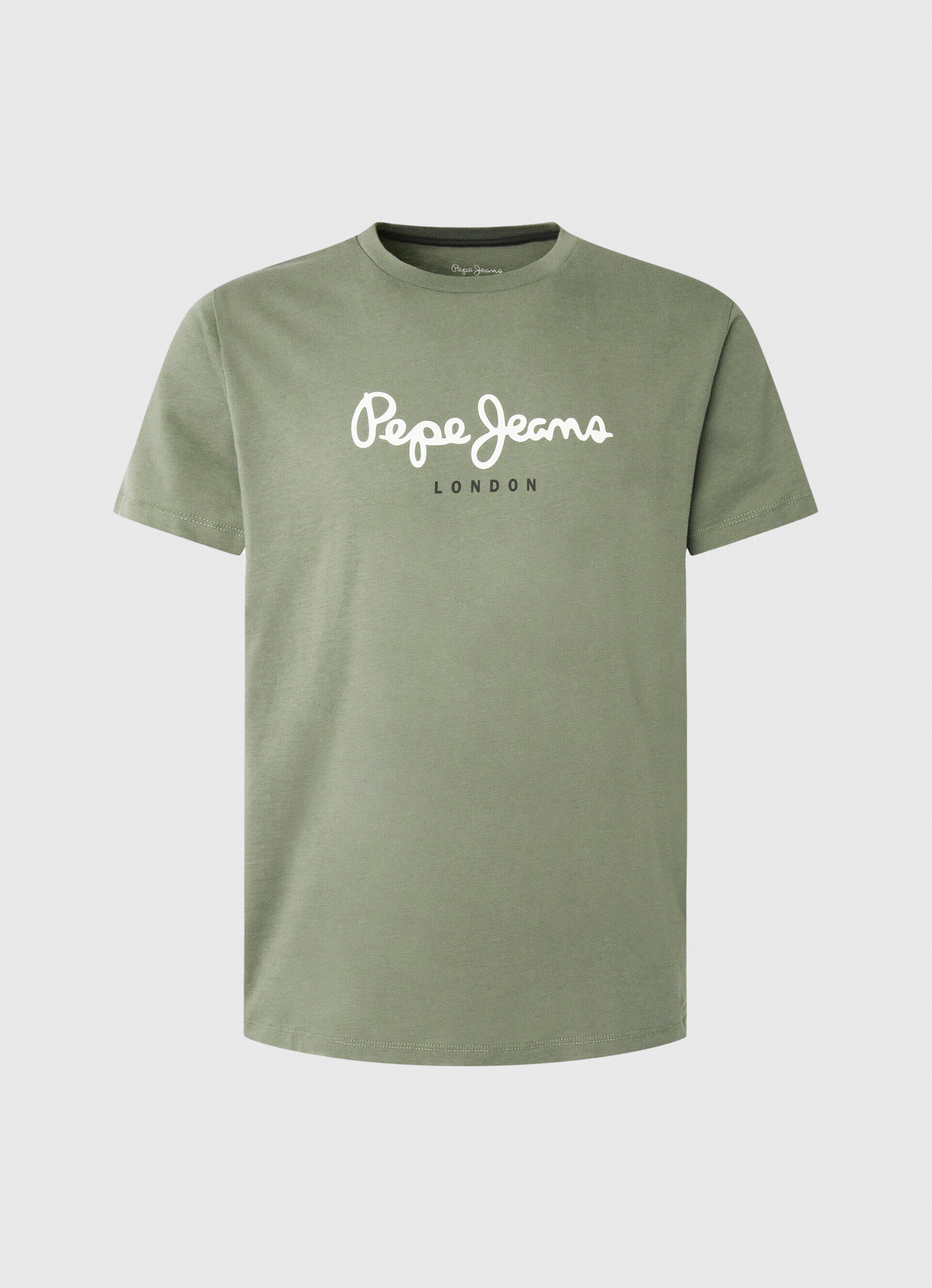 Camiseta de algodão com logotipo estampado - verde-casting