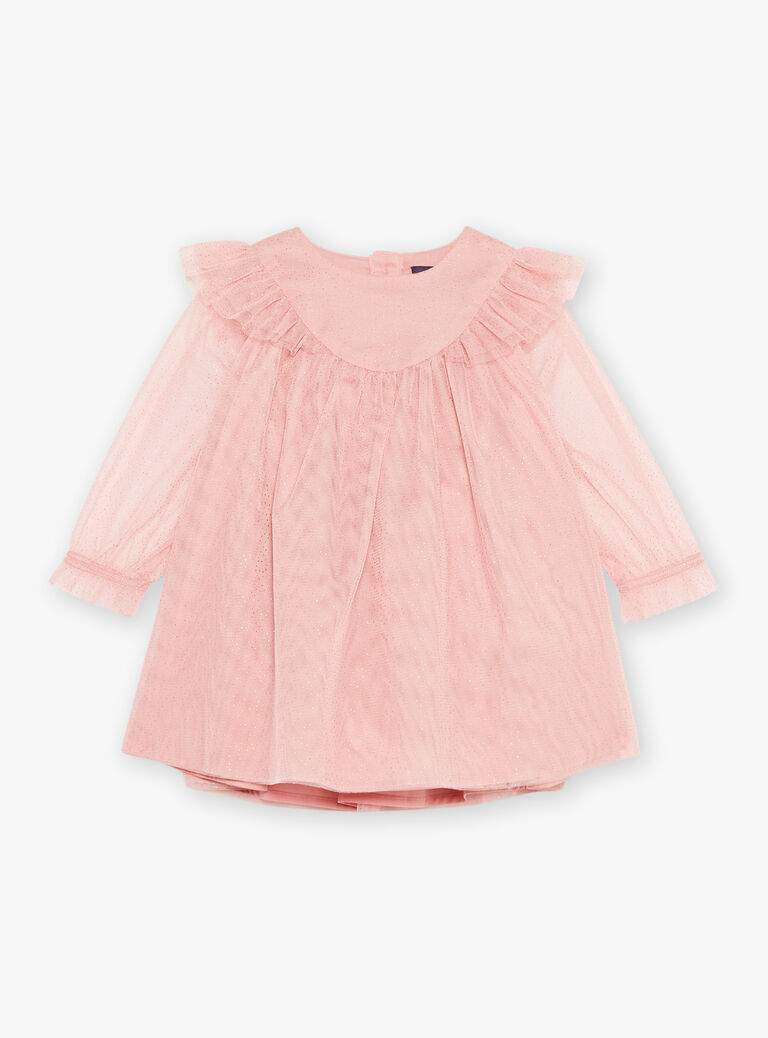 Robe rose en tulle pailletée et bloomer