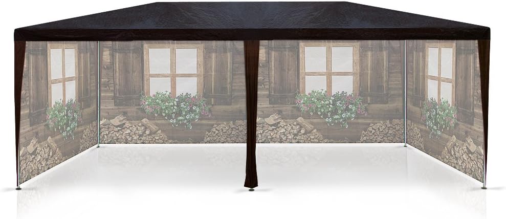 DEUBA® Bierzelt 3x6m Almhüttendesign 6 abnehmbare Seitenteile Apres-Ski Oktoberfest Partyzelt Festzelt Pavillon 18qm Zelt