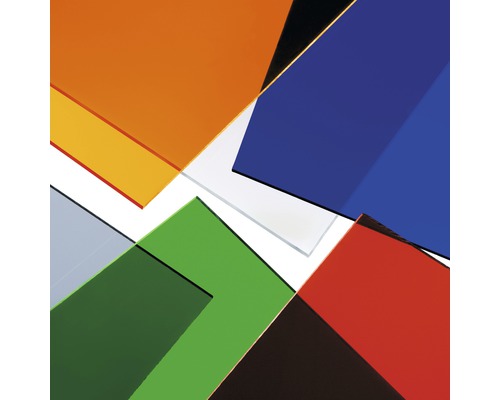 Acryl kleurplaat 3x250x500 mm glad blauw
