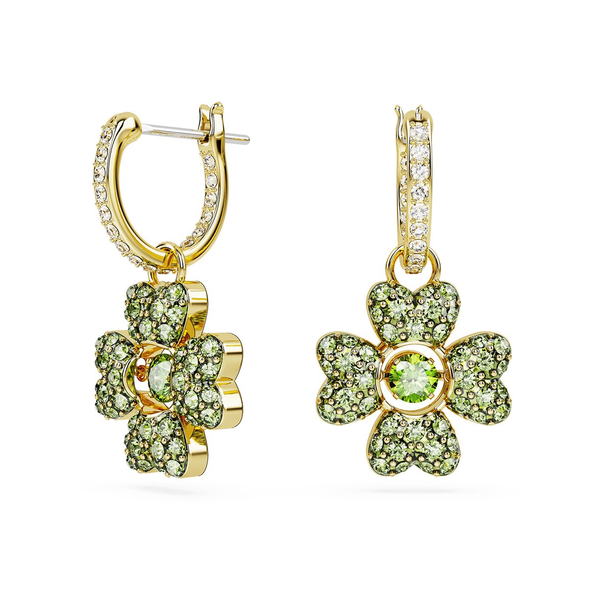 Boucles d'oreilles Swarovski Idyllia trèfle vert
