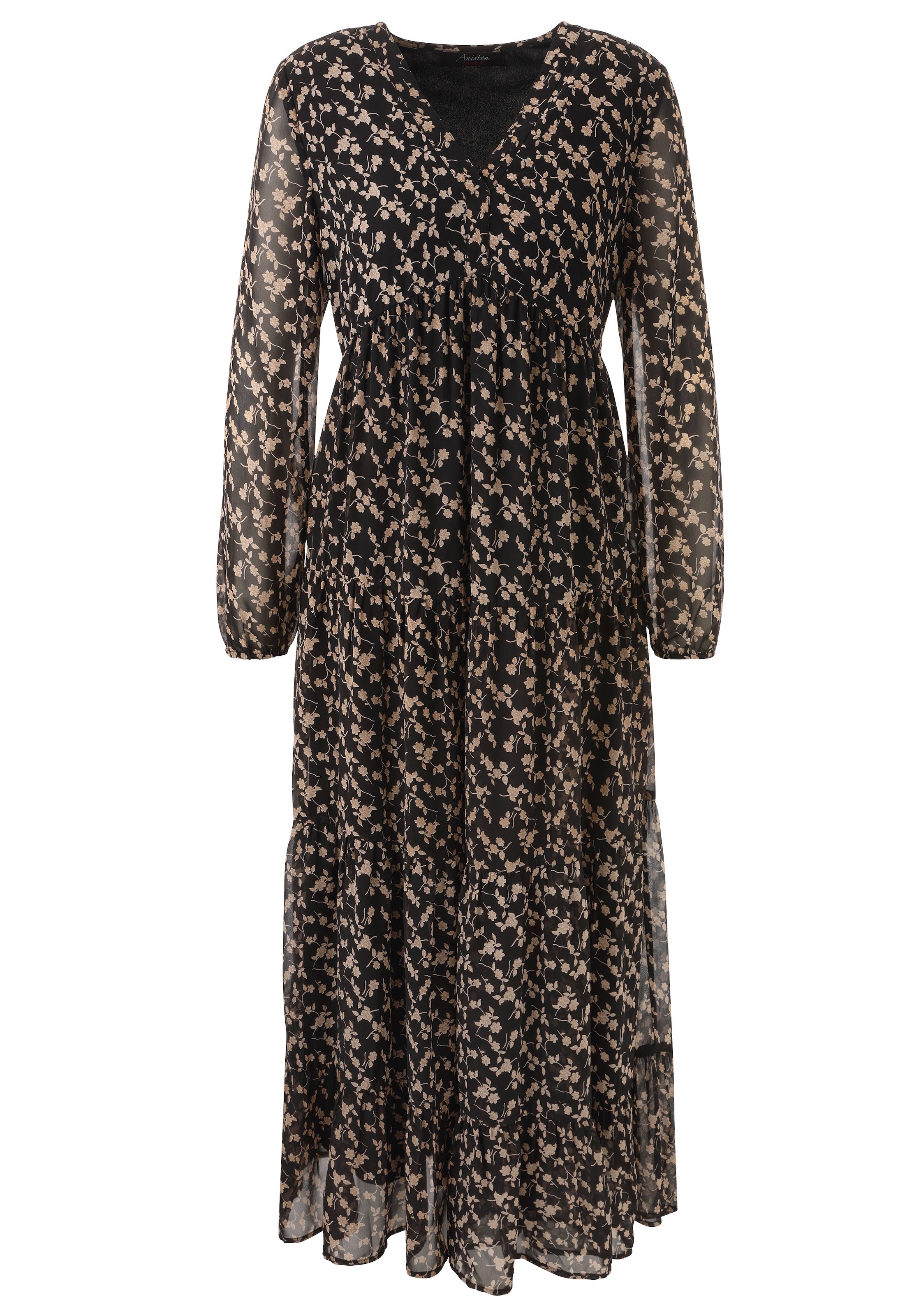 Aniston CASUAL Maxikleid mit verspieltem Blumendruck - NEUE KOLLEKTION