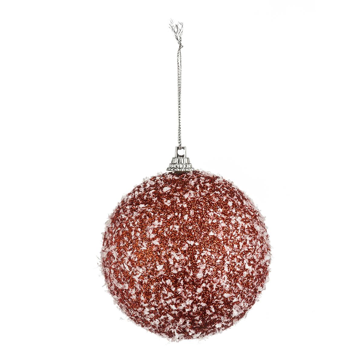 BOULE DE NOEL FLOQUEE 8CM