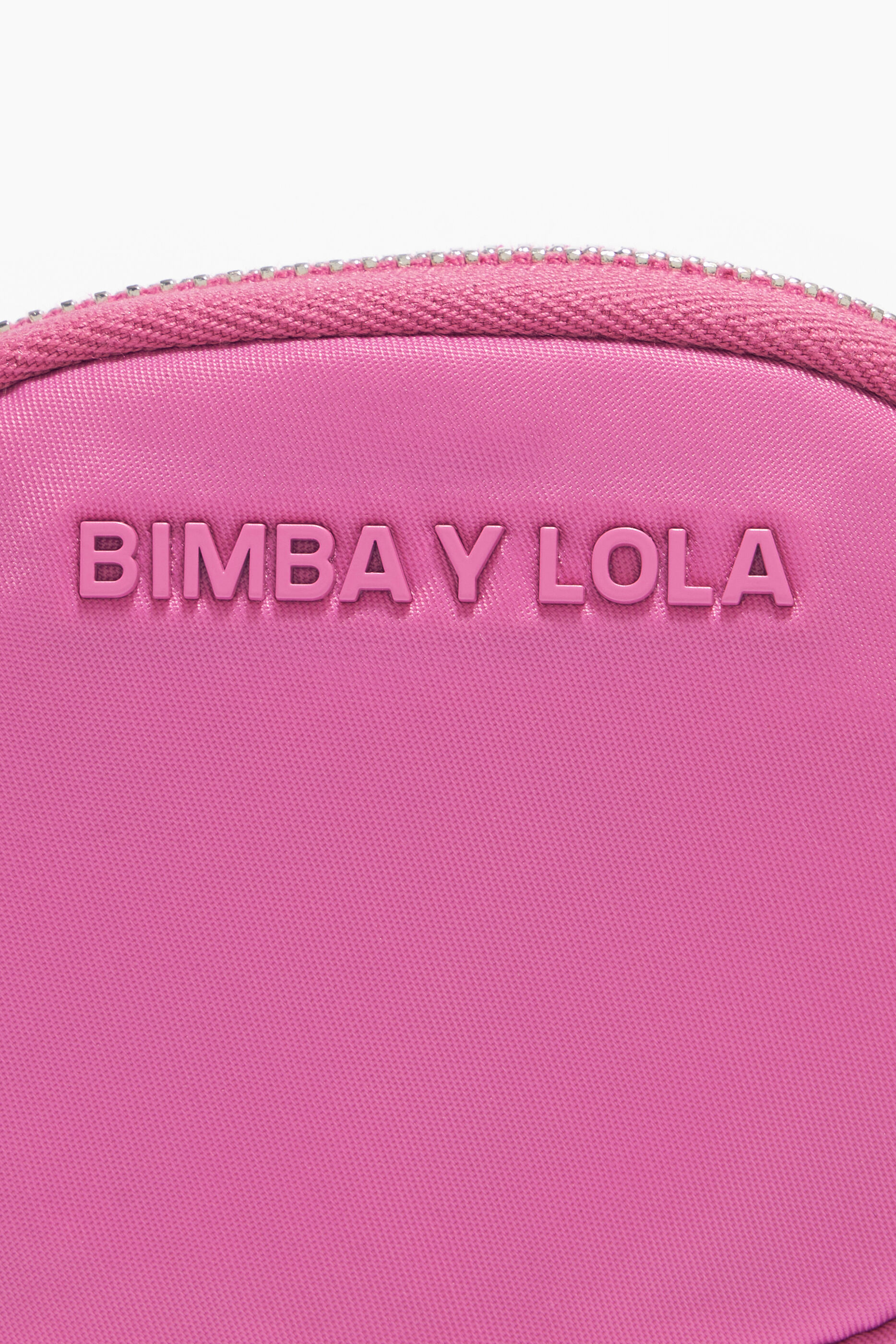 Porta-moedas oval de náilon rosa