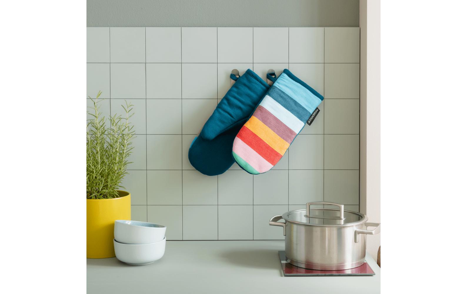 Küchenhandschuh Nummer 2 MehrfarbigHitzebeständige Handschuhe aus Baumwolle