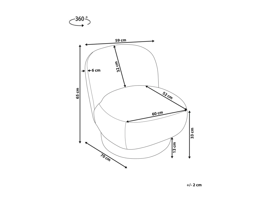 Fauteuil pivotant AYLO Bouclé Taupe