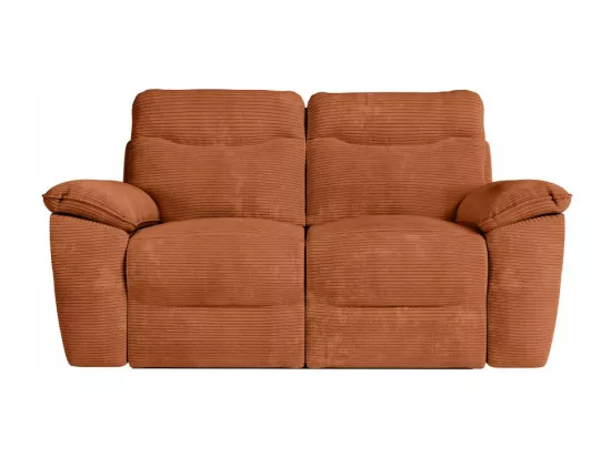Canapé de relaxation manuel Ross 2 places en velours côtelé - Terracotta - L160 x P100 x H102cm - Loungitude