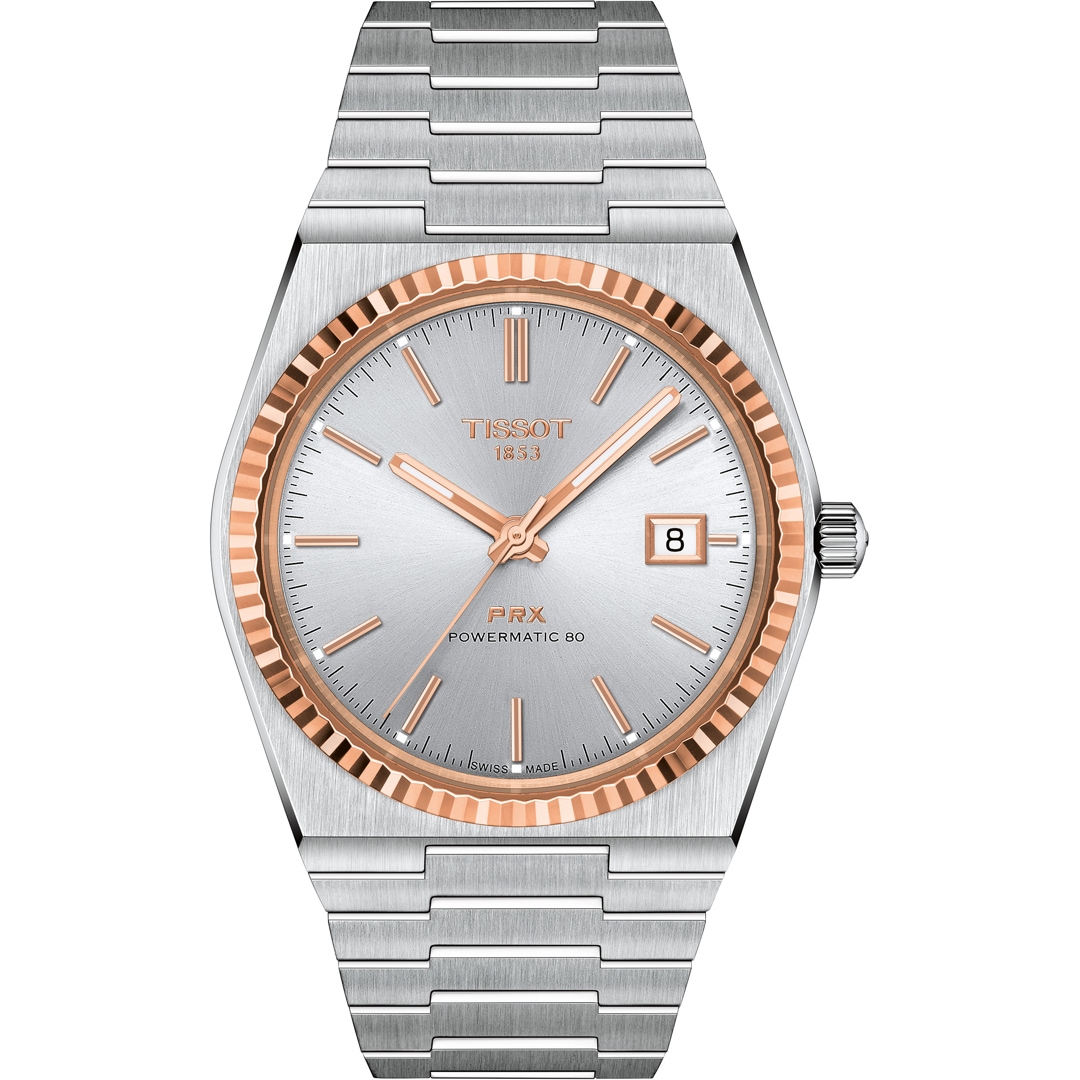Tissot PRX 40 205 Powermatic 80 Silbrig / 18 Karat Roségold