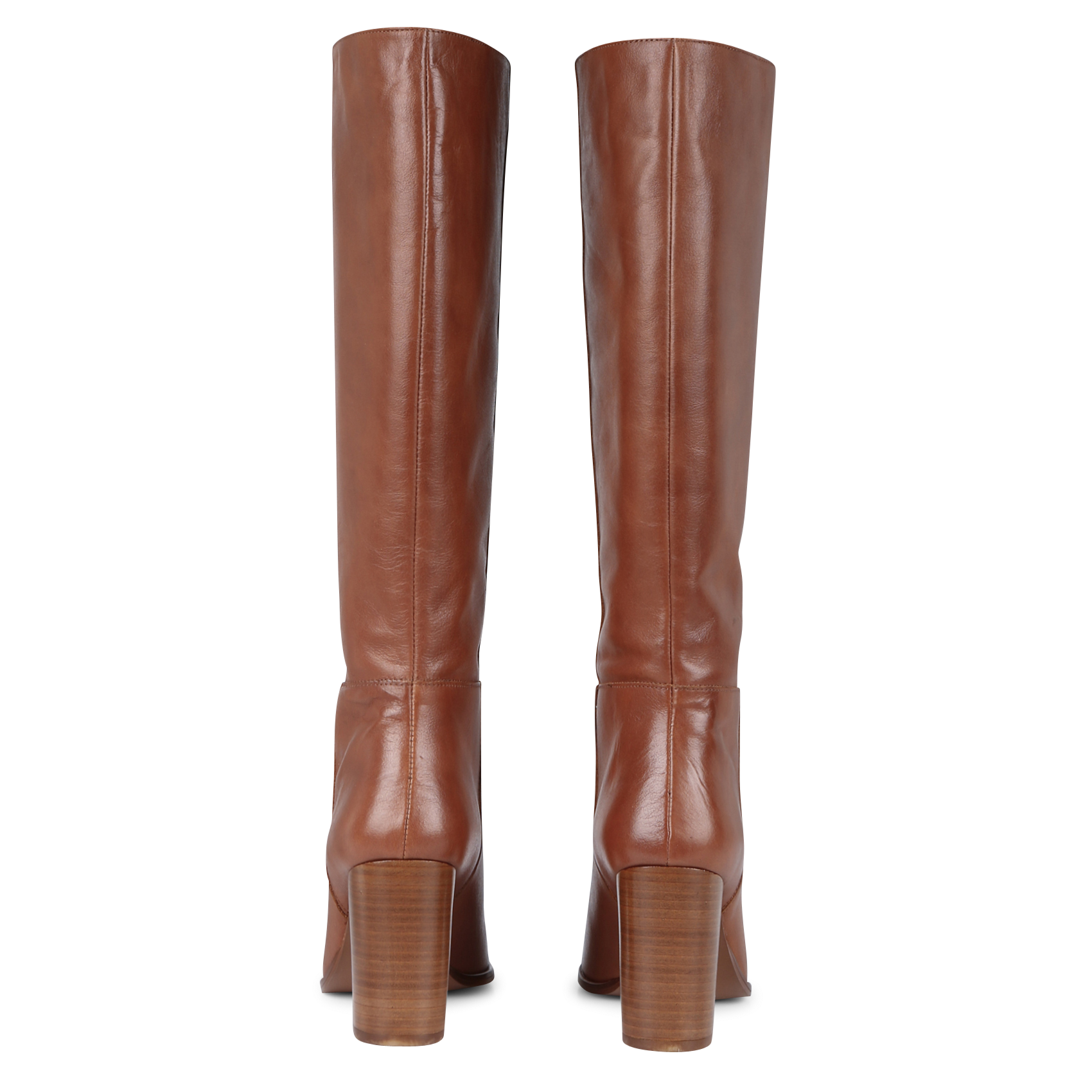 Bottes à talon en cuir | Marron