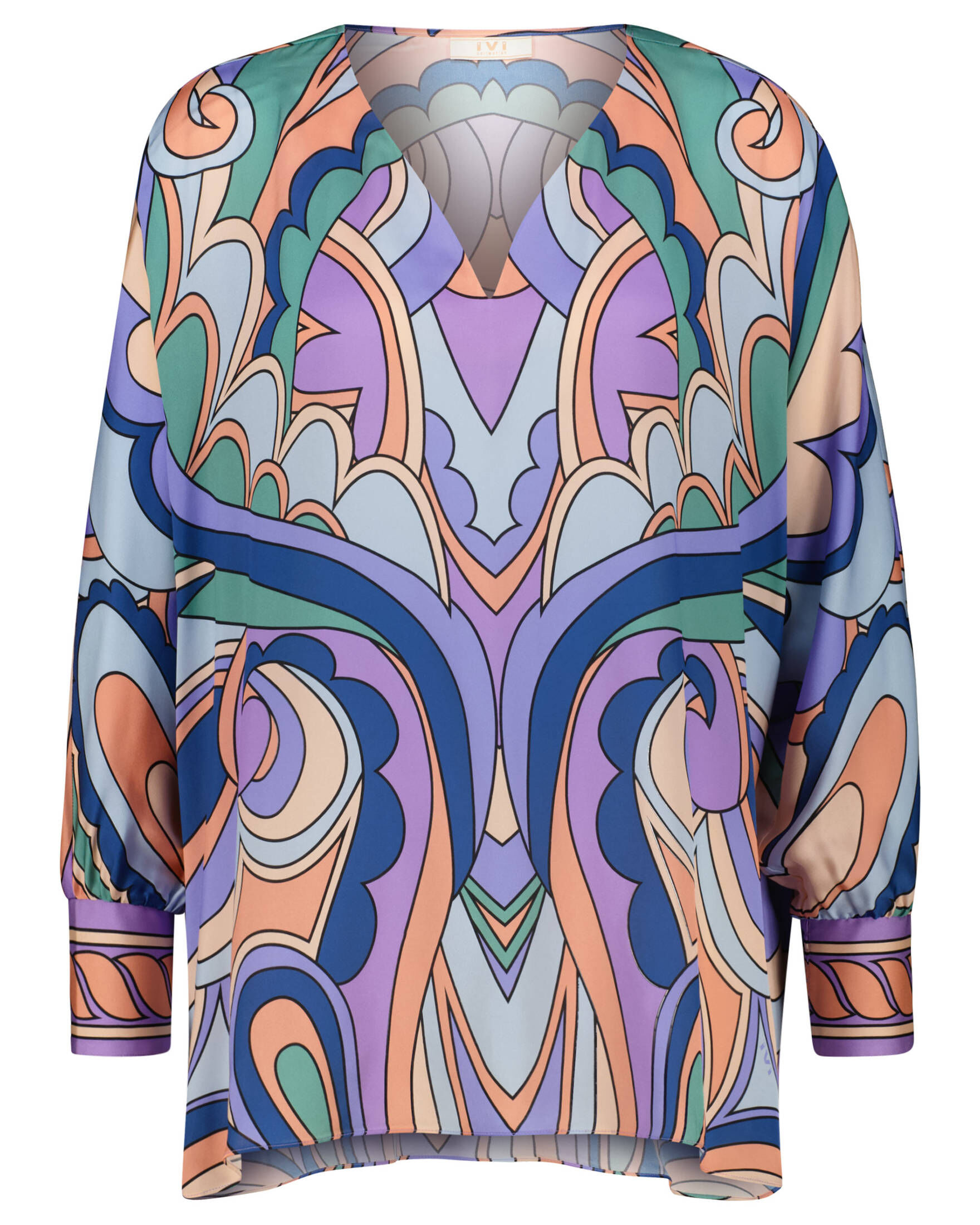 IVI Collection| Damen Tunikabluse aus Stretch-Seide GARDEN OF SPELLS