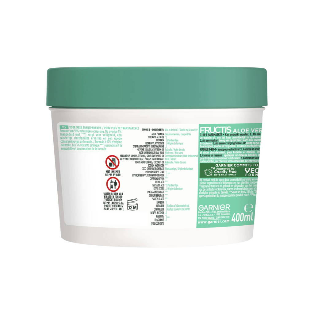 Fijn!Fructis Hair Food Aloe haarmasker - 400 ml - Normaal tot droog haar