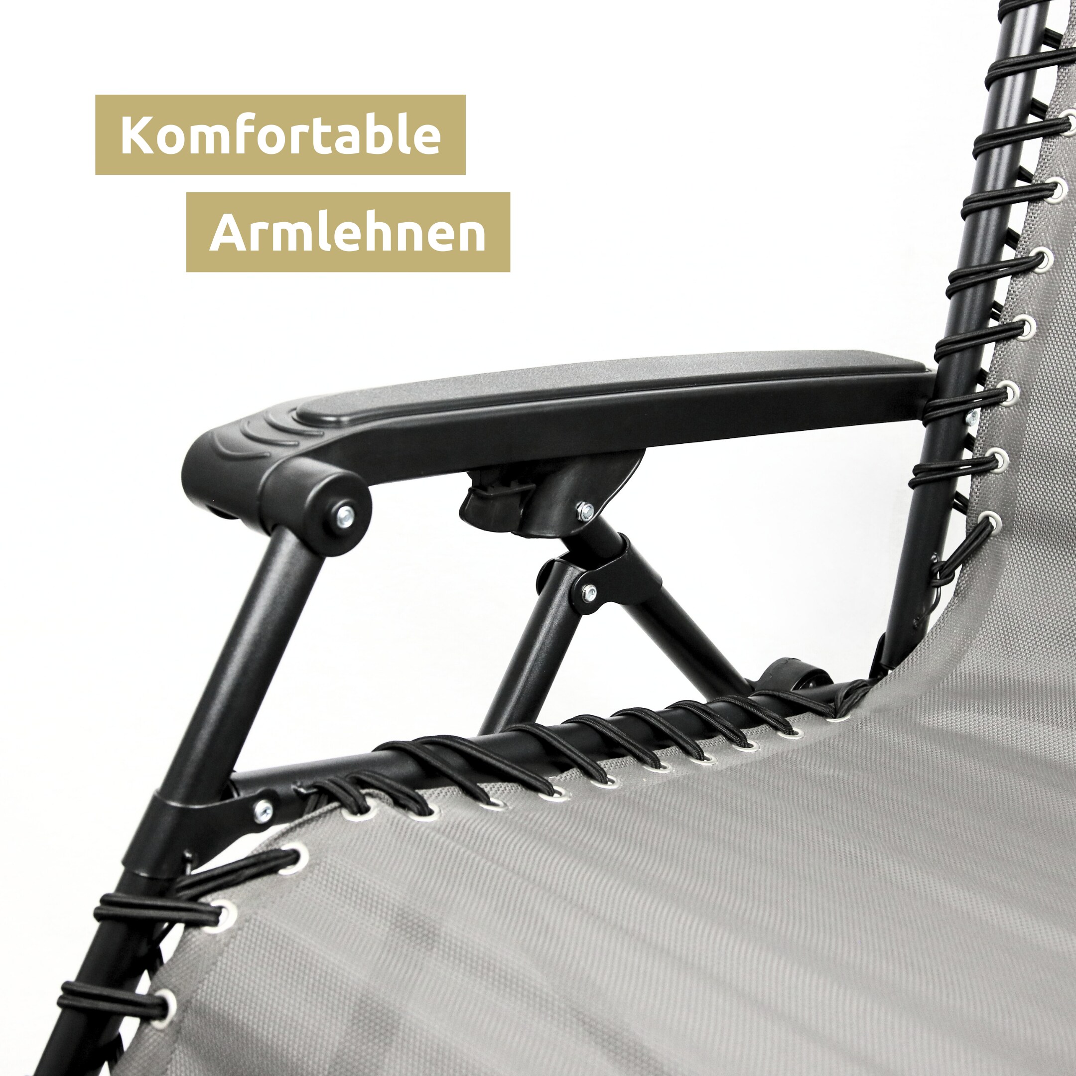 deluxe4home® Liegestühle mit Klapptisch faltbar mit gepolsterter Kopflehne