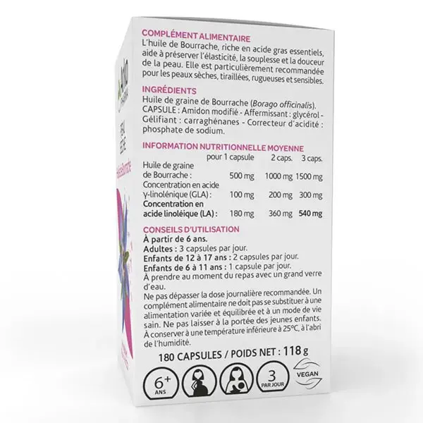 Arkopharma Arkogélules Huile de Bourrache 180 gélules