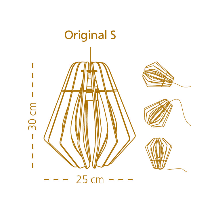 Original houten hanglamp - met koordset wit small