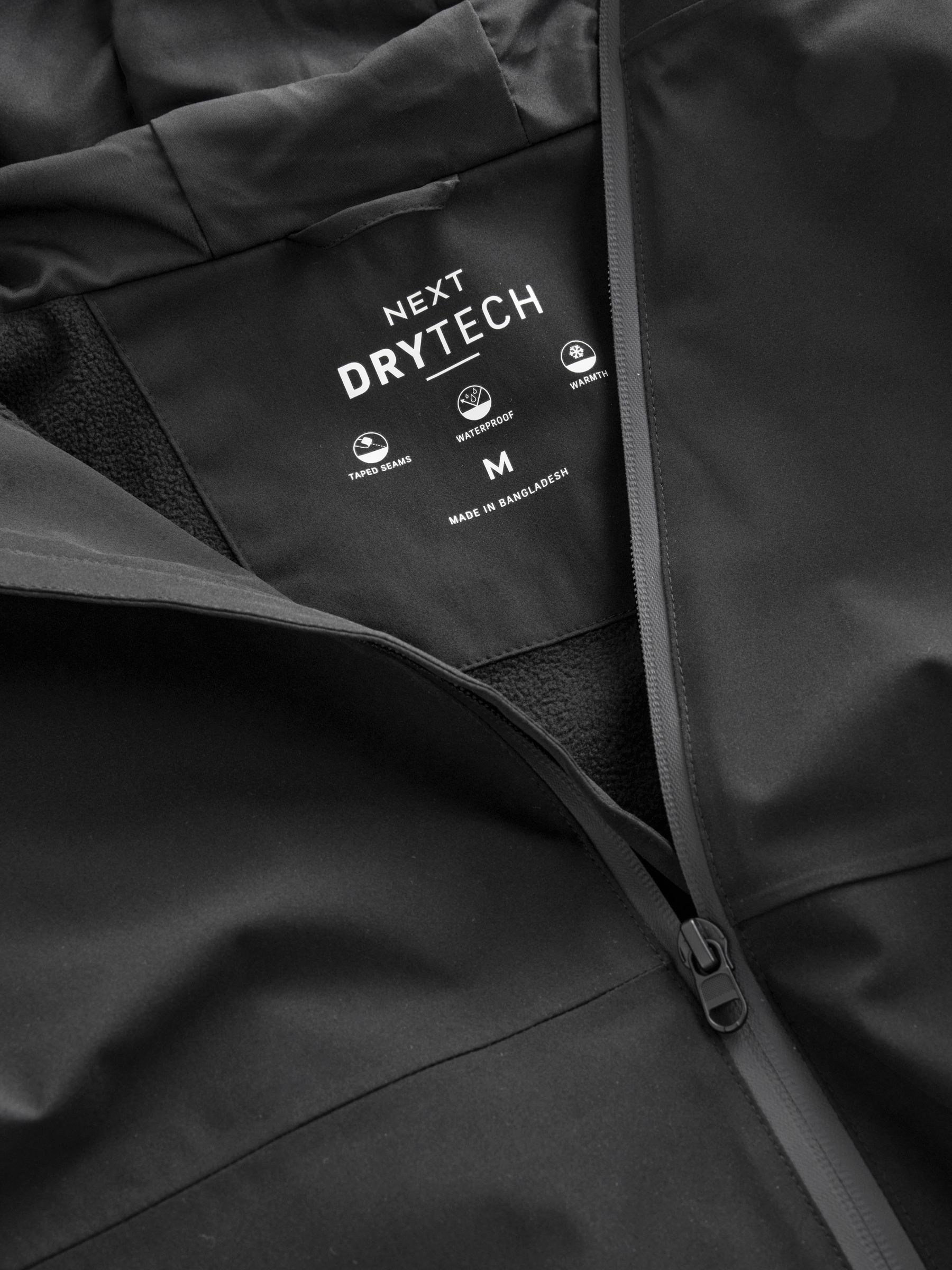 Zwart - DryTech - Waterdicht jack met capuchon
