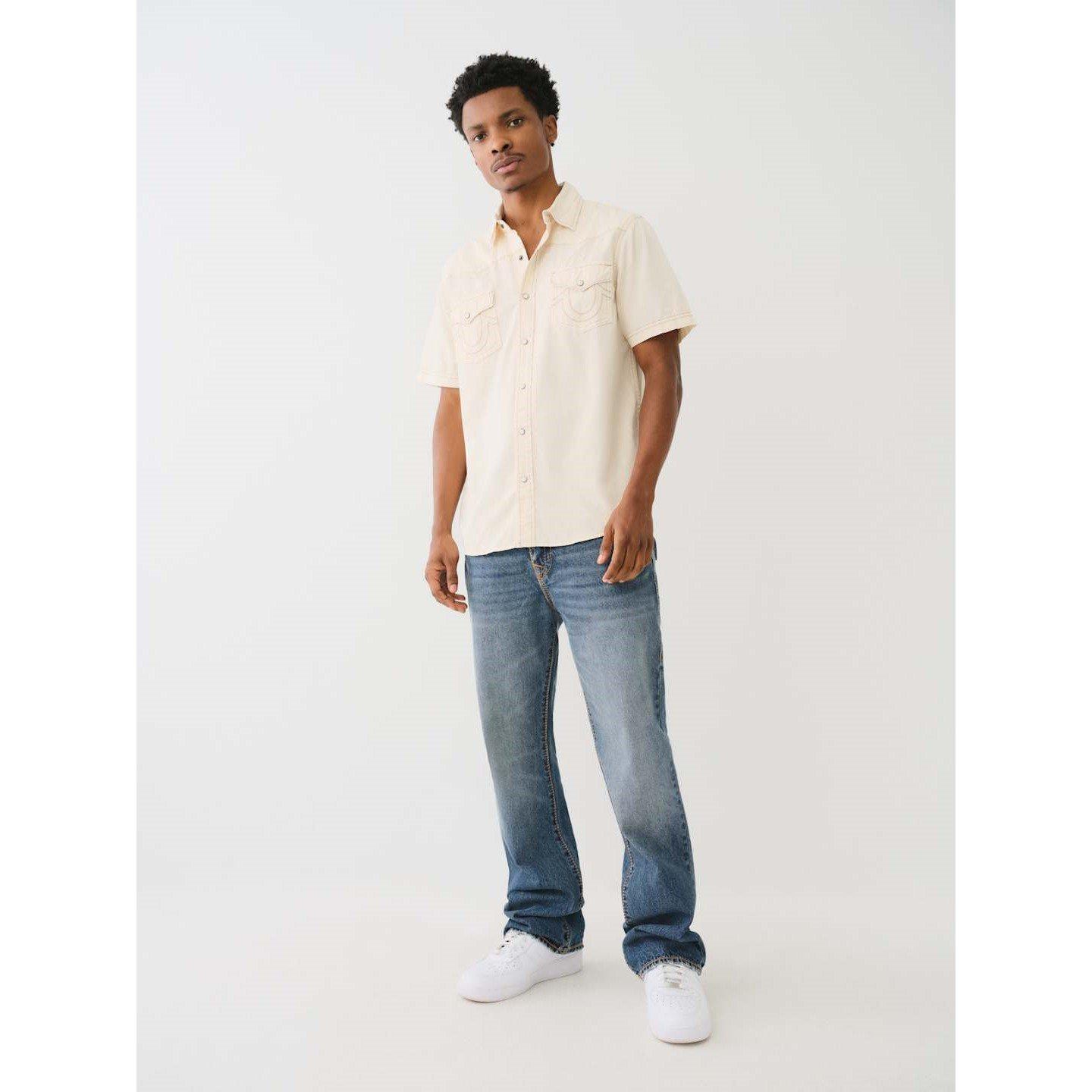 True Religion TR Short Sleeve Dyed Western Shirt Mens