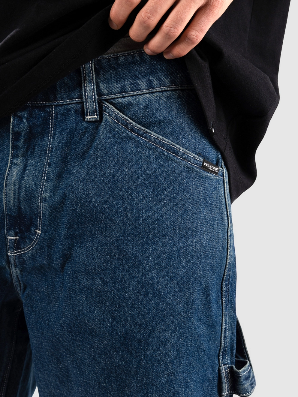 Volcom Labored Denim Utility Shorts indigo ridge wash