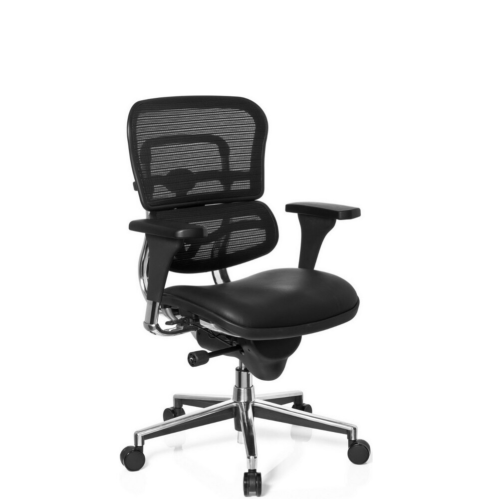 Luxus Chefsessel ERGOHUMAN BASE Leder mit Armlehnen (höhenverstellbar) hjh OFFICE