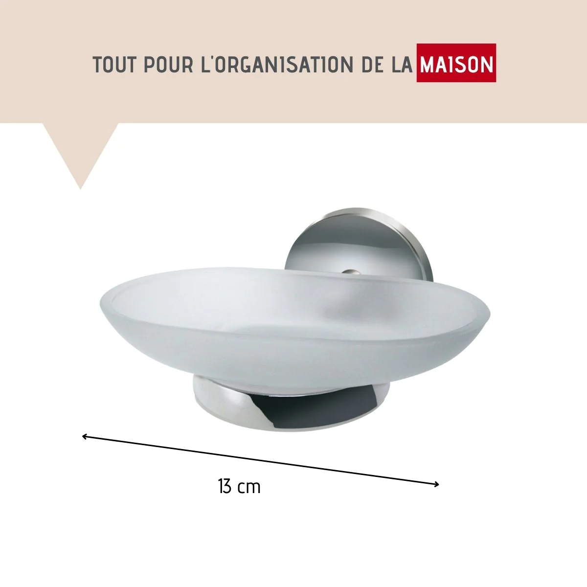 Porte savon salle de bain en verre et chromé Vision Fackelmann