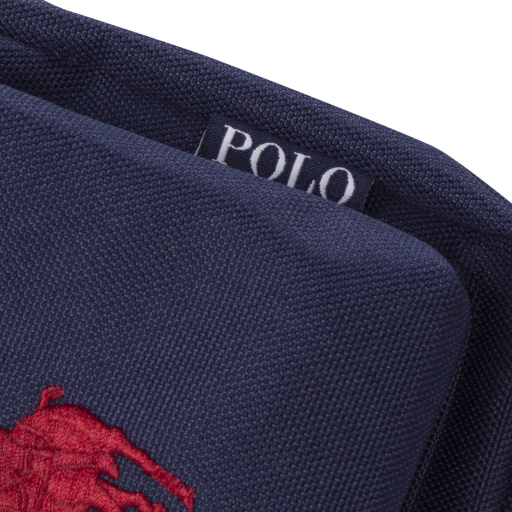 crossbody tas met logo donkerblauw/rood