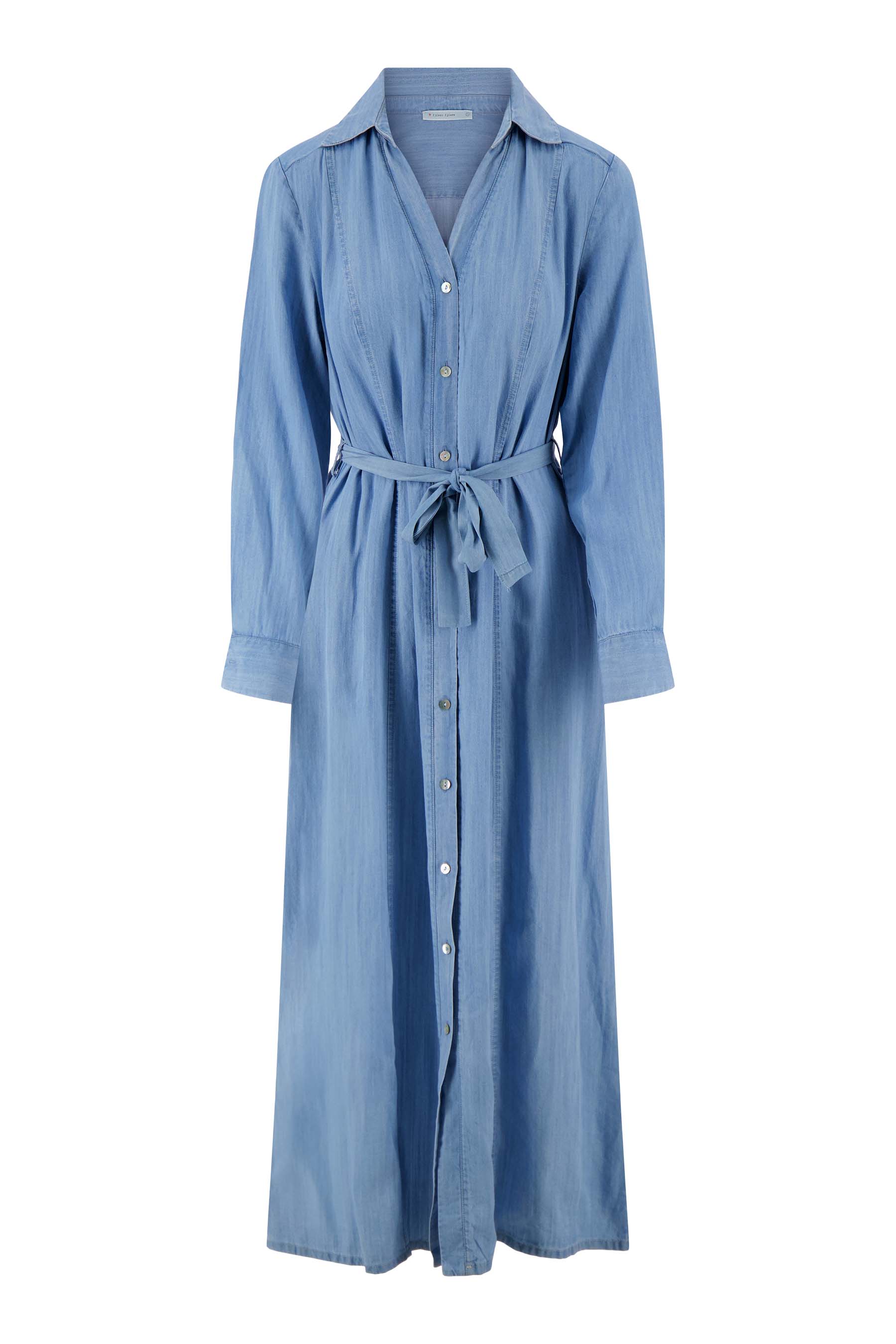 tencel denim jurk lange mouwen