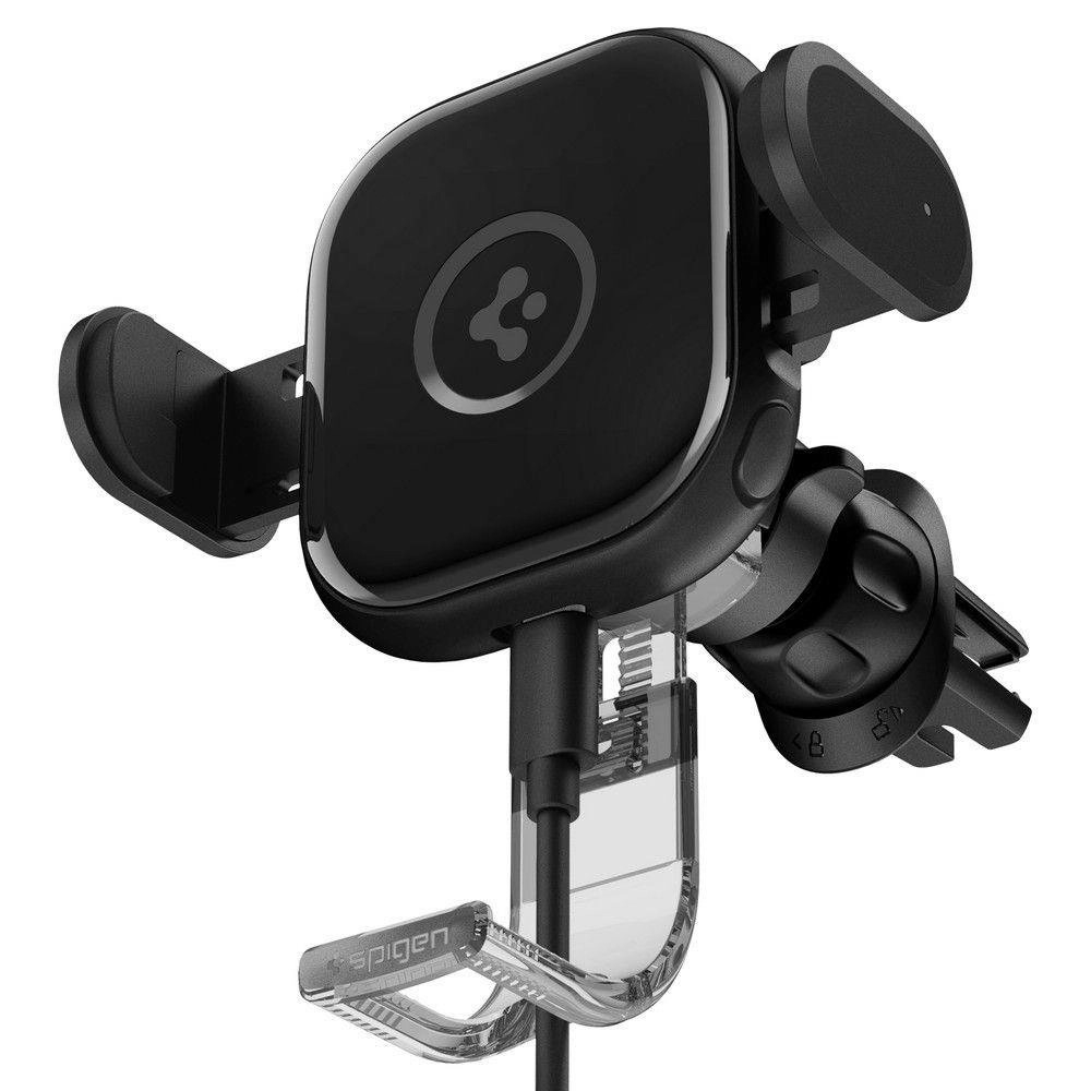(15W) OneTap Qi Wireless Auto KFZ Smartphone Halterung Ladegerät für Lüftungsgitter mit Automatik Verriegelung (ACP01279) - Schwarz