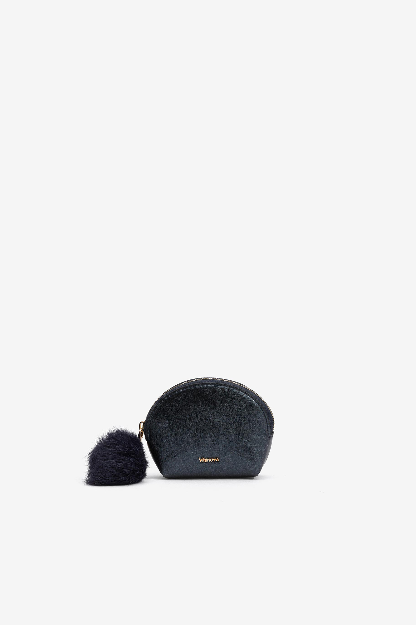 Porta-moedas com glitter e pompom