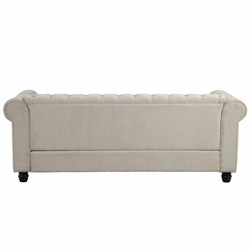 Gilles 82&rdquo; Rolled Arm Chesterfield Sofa