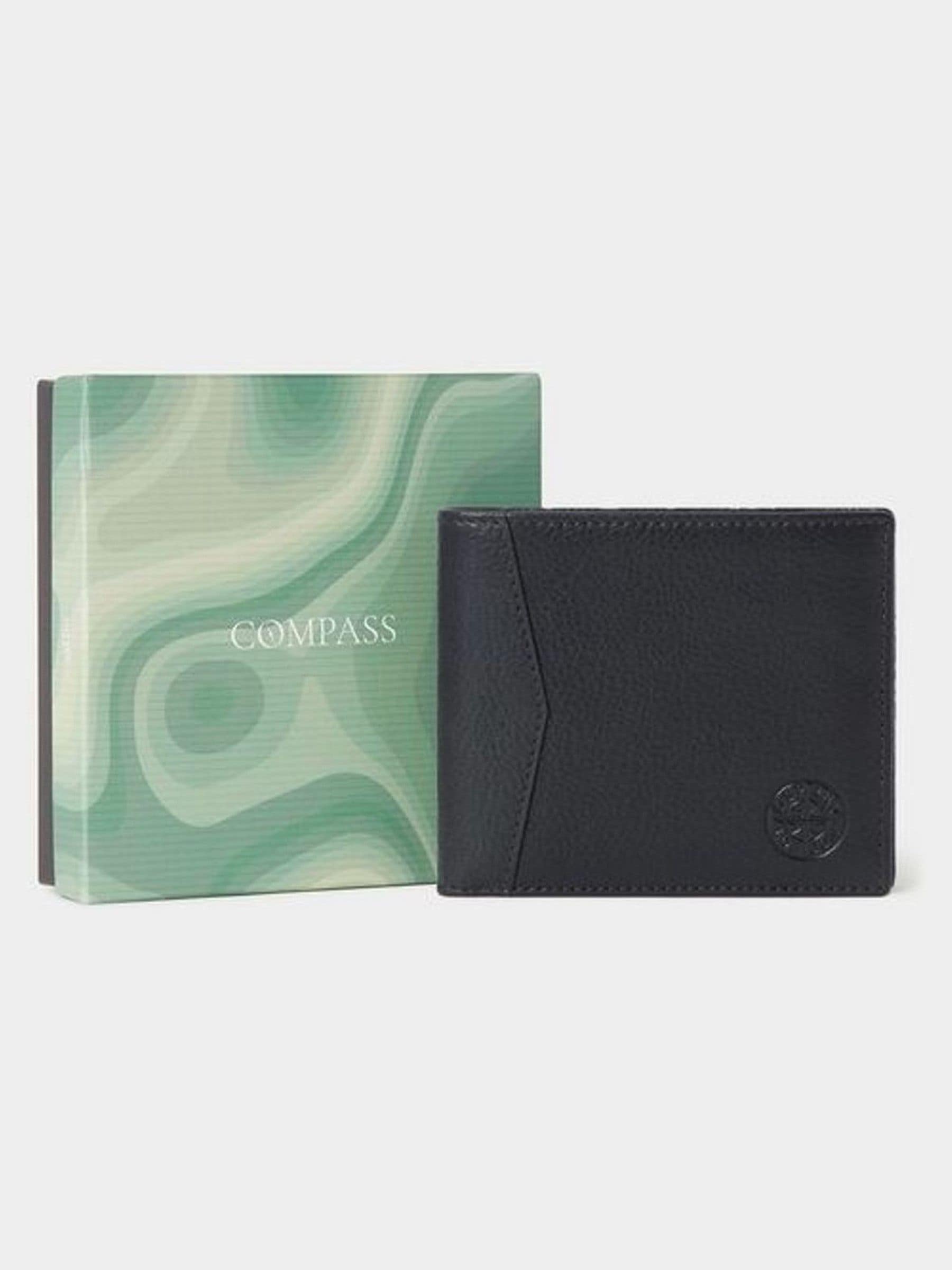 Zwart - Osprey London The Compass leren muntenportemonnee