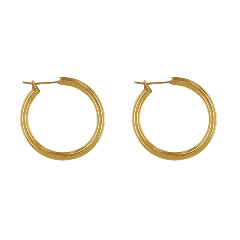 Boucles d'Oreilles Plaqué Or Créoles Rondes 2cm