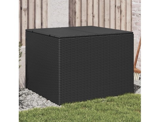 VIDAXL - Coffre Boîte de rangement de jardin noir 291l résine tressée