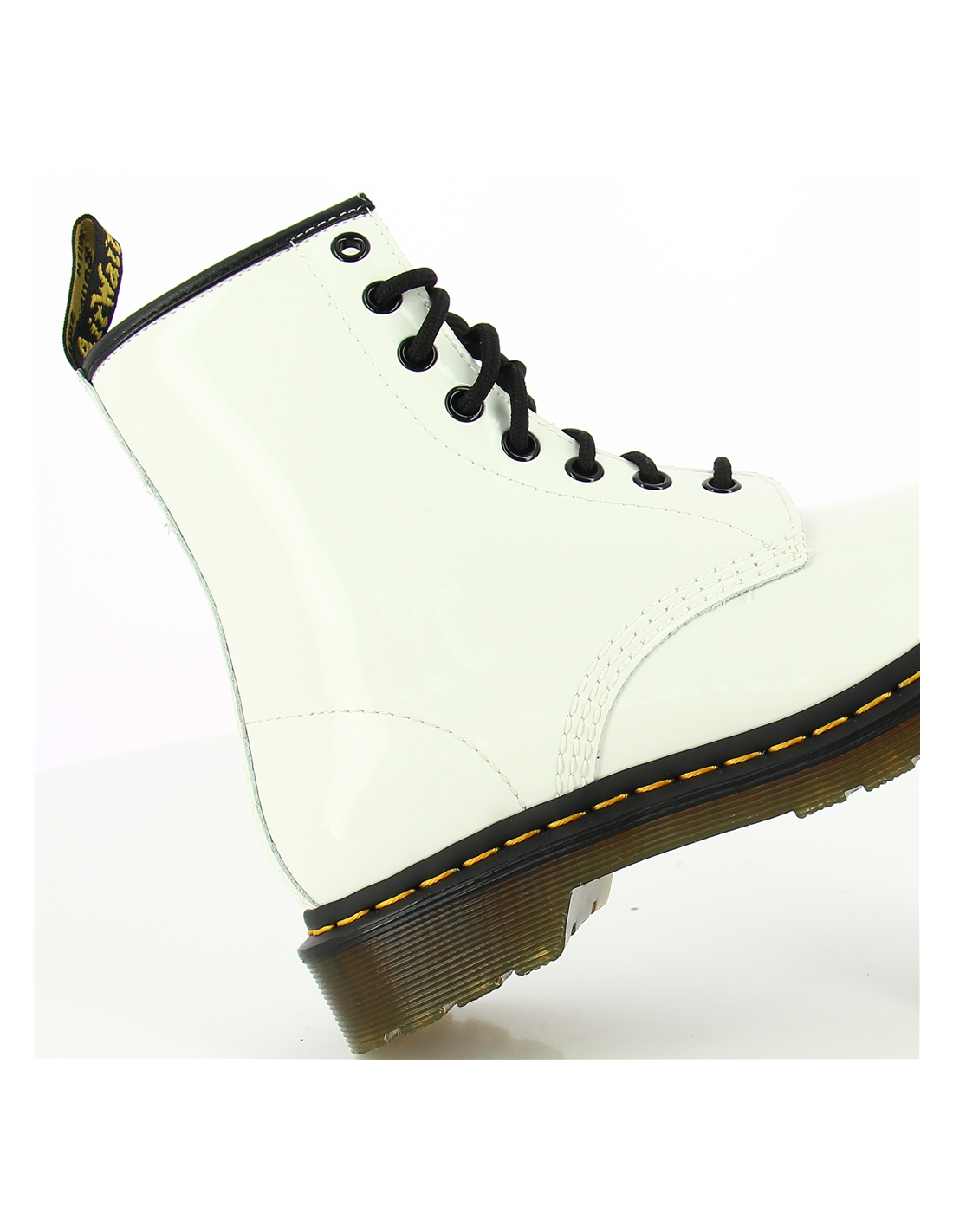 dr martens boots femme 1460 cuir verni blanc