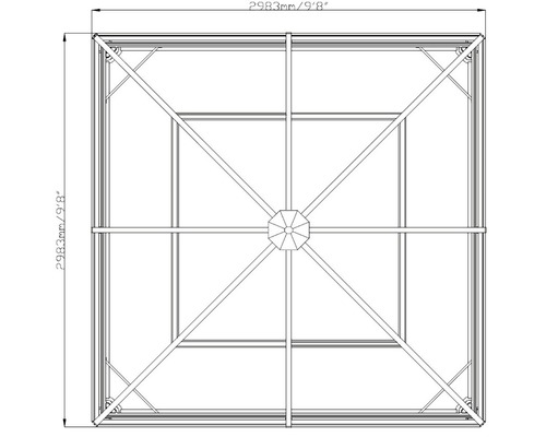 SOJAG Verona 10x10 paviljoen met klamboe 279 x 279 cm antraciet