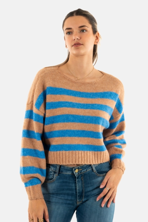 Pull hiver only aya macchiato directoire blue melange