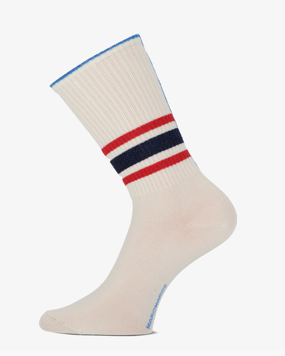 Marcmarcs Lima Off-White/Rood/Donkerblauw Damessokken