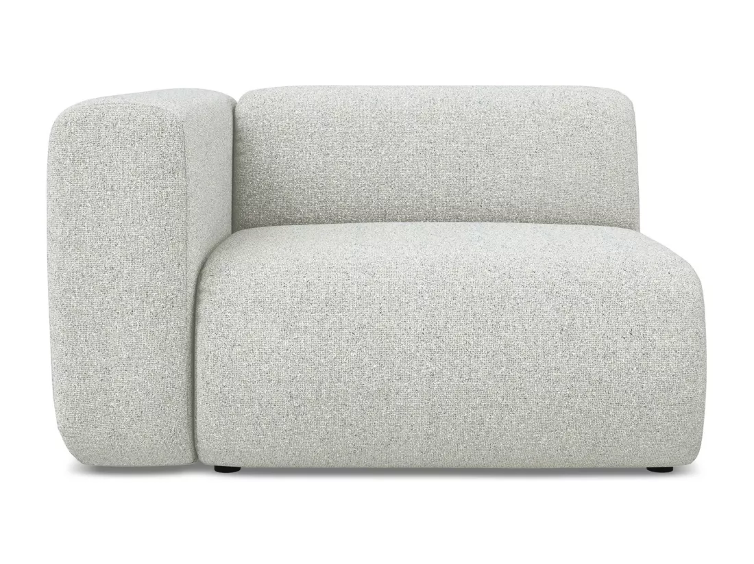 Module avec accoudoirs gauche en tissu texturé - beige - EKAHI