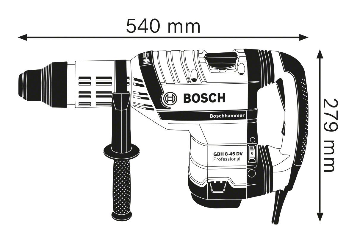Bosch Professional GBH 8-45 DV Boorhamer SDS MAX 12,5J 1500W - 0611265000