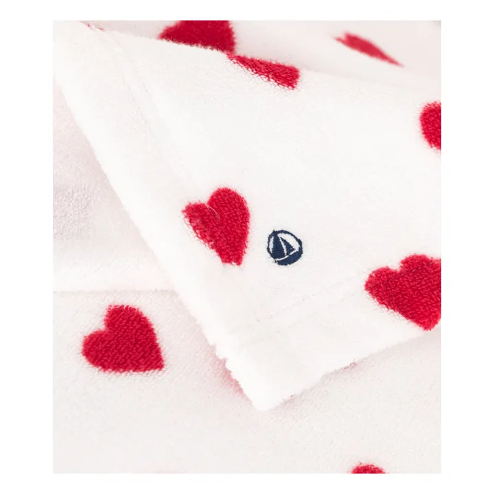 Petit Bateau Cape de Bain Louina Cœurs | Blanc